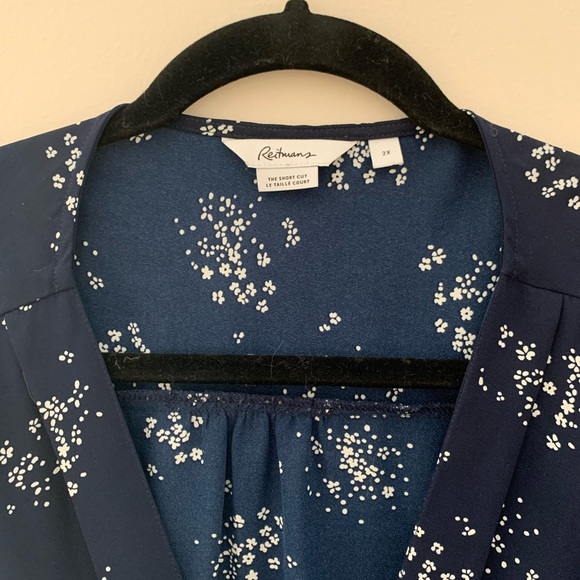 Navy Blue Wrap Shirt - Picture 3 of 3